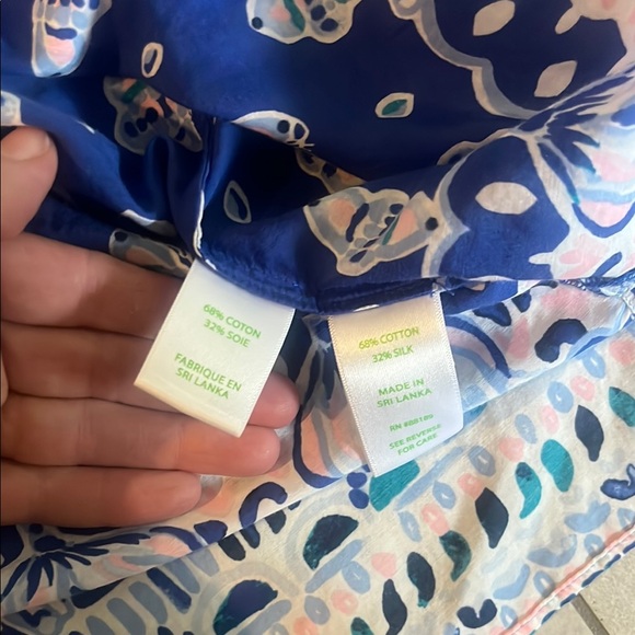 Lilly Pulitzer Blue and White Boho Blouse - Picture 4 of 5